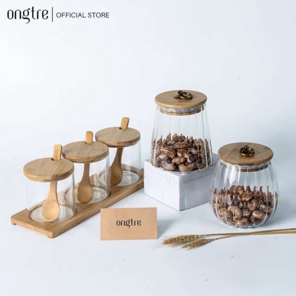 lọ thủy tinh nắp gỗ tre