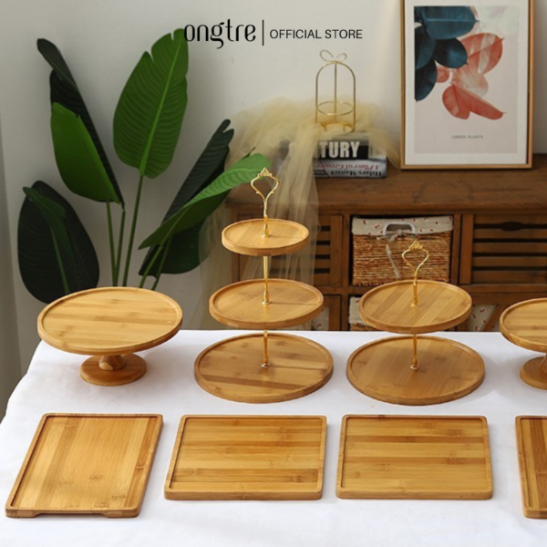 bàn tráng miệng bằng tre