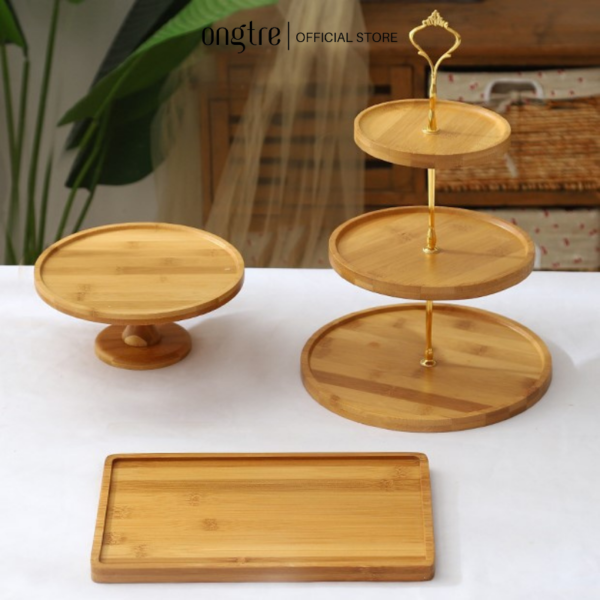 bàn tráng miệng bằng tre