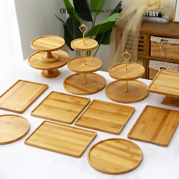 bàn tráng miệng bằng tre