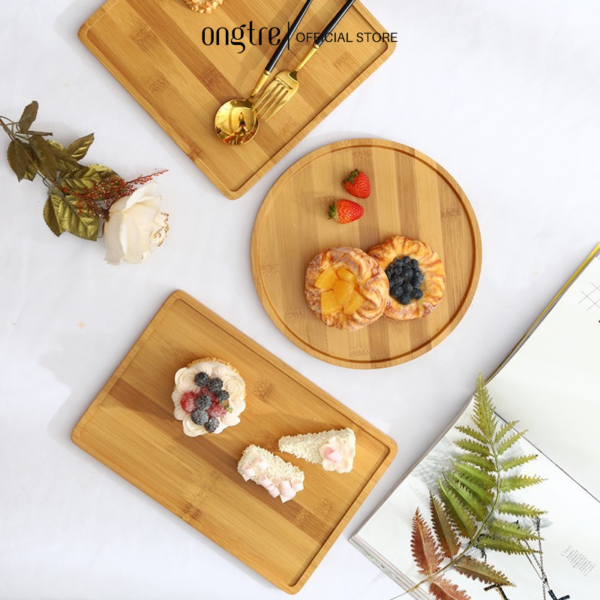 bàn tráng miệng bằng tre
