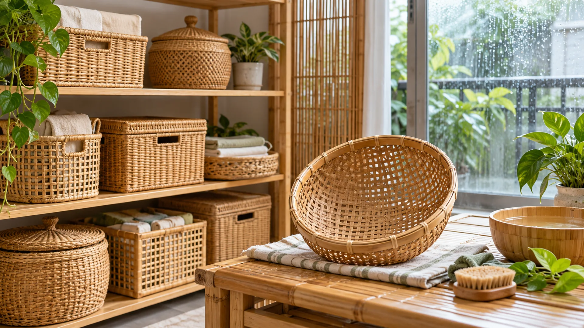 Đồ mây tre được kiểm tra khi có dấu hiệu ẩm trong nhà