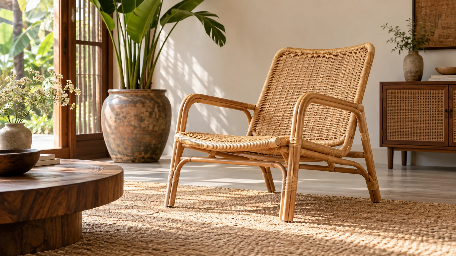 Ghế mây tự nhiên cho phòng khách